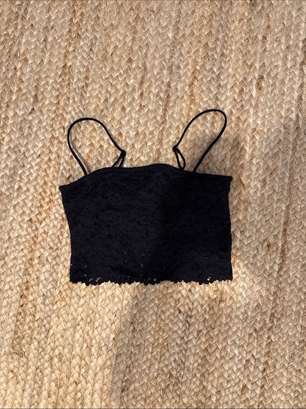 Urban Outfitters Black Lace Cropped Cami
